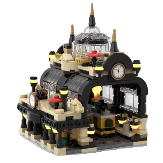 mini 910002 studgate train station building set | moc-145087 - 5