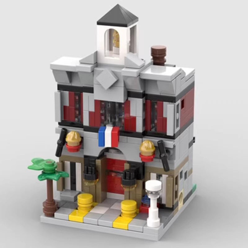 mini modular 10197 fire brigade building set | moc-104289 - 6