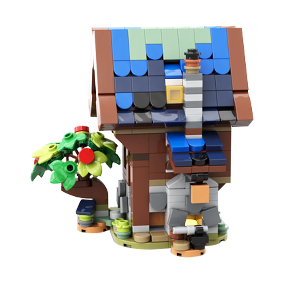 mini winter medieval blacksmith building set | lego compatible - 2