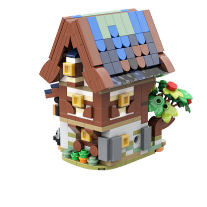 mini winter medieval blacksmith building set | lego compatible - 3