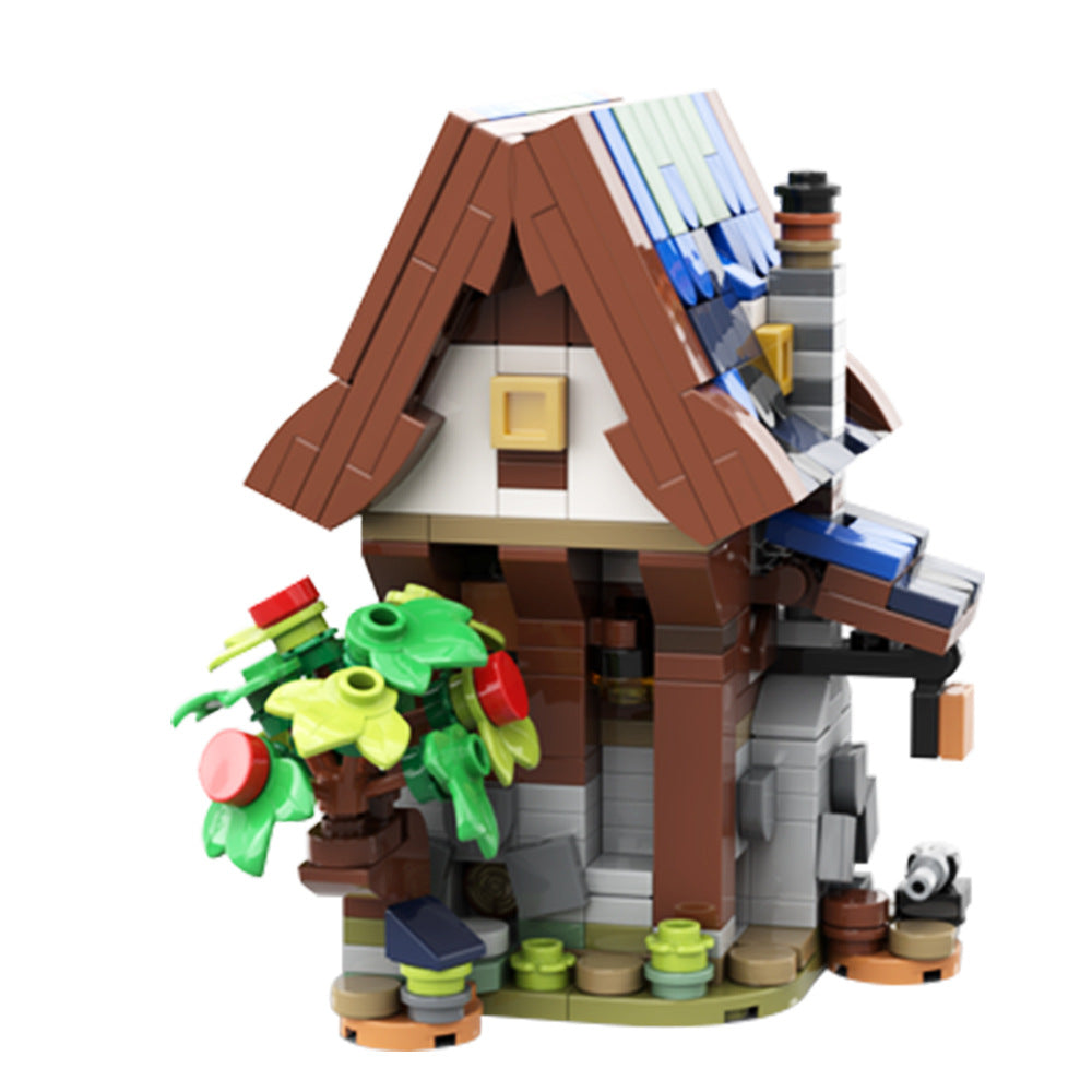 mini winter medieval blacksmith building set | lego compatible - 5