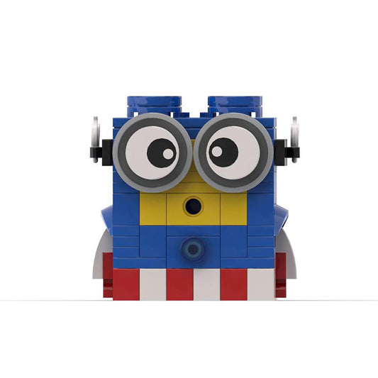 minion captain america building set | lego-compatible moc toy - 2