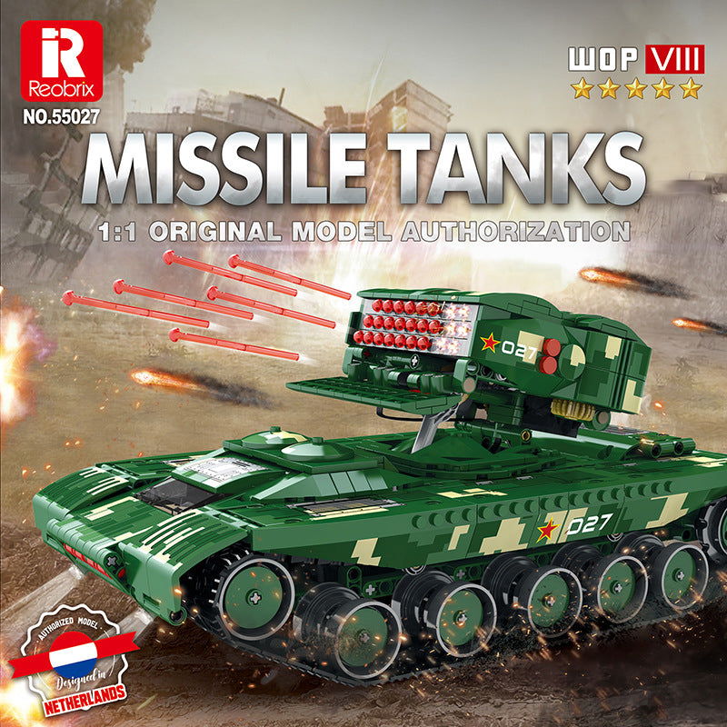 missile tank with remote control building blocks set - reobrix - 1