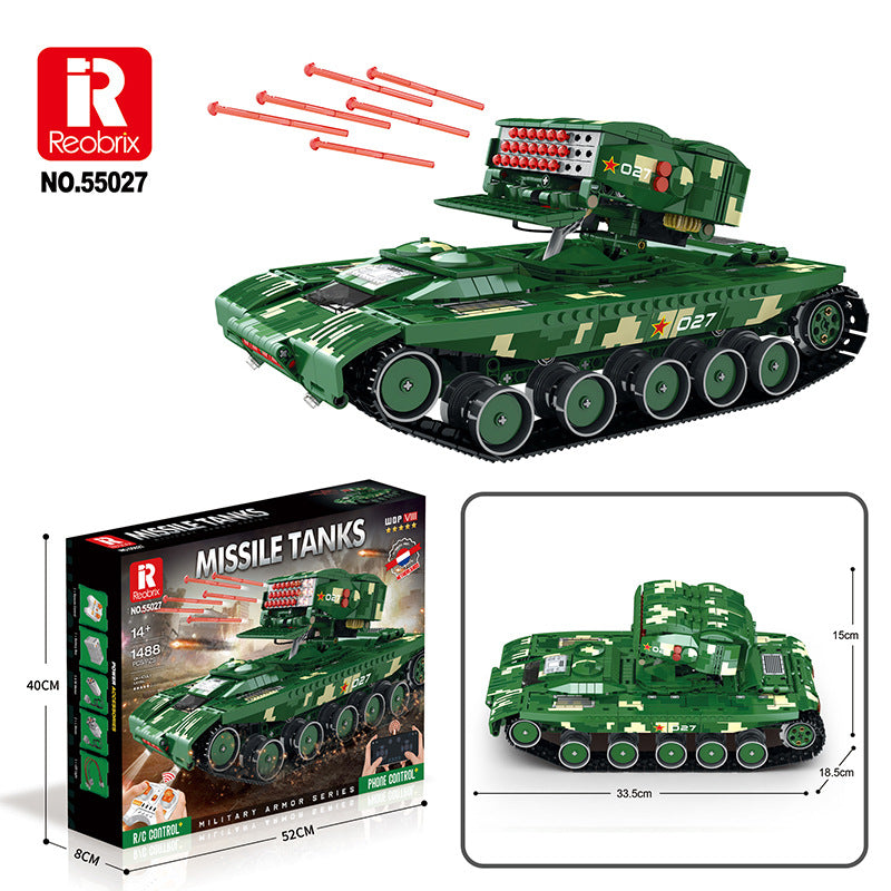 missile tank with remote control building blocks set - reobrix - 6