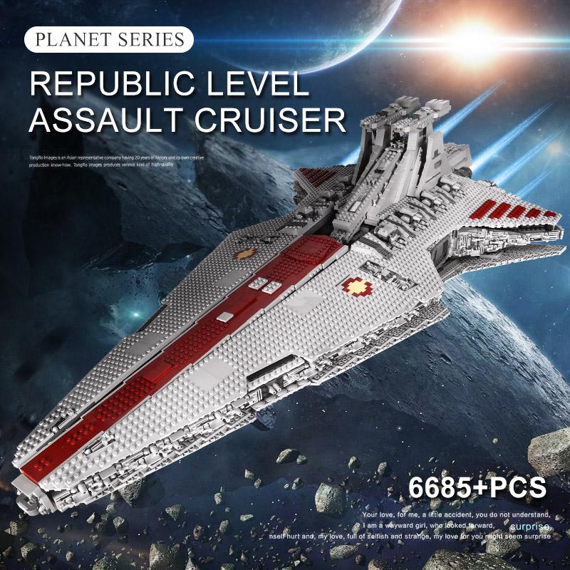 moc-0694  republic attack cruiser star destroyer  bricks set - mould king - 2