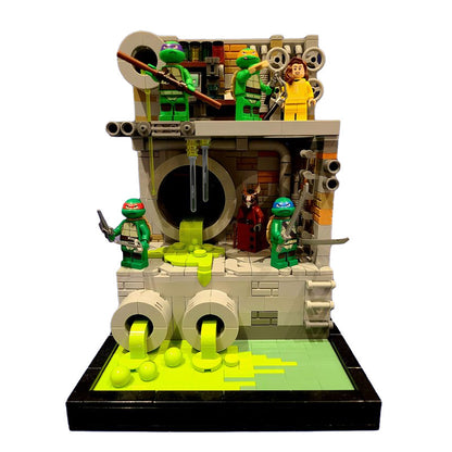 moc-111005 tmnt sewer diorama moc - ninja turtles - 688 pcs - 1