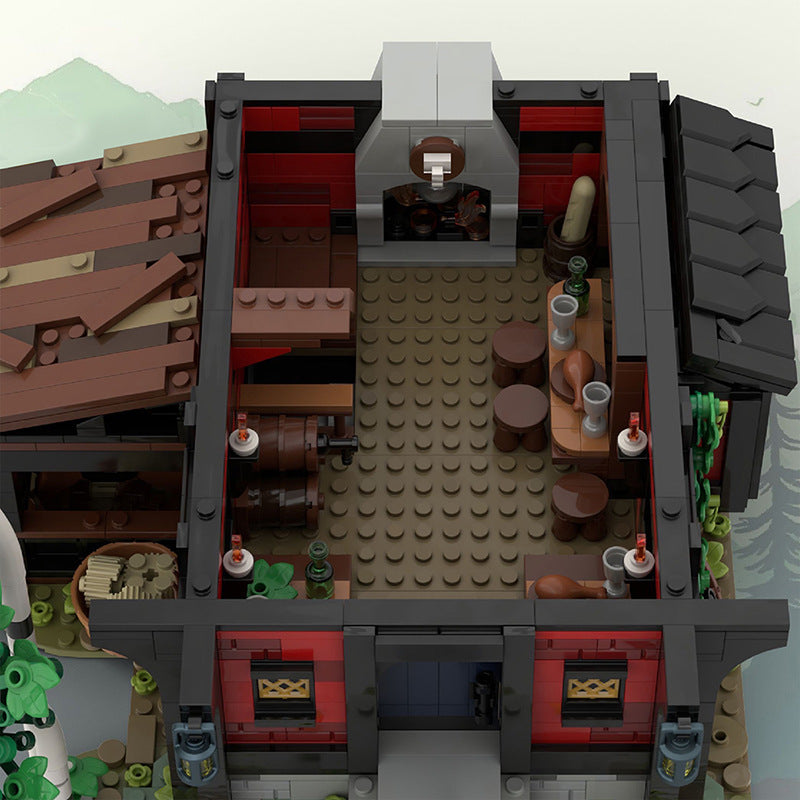 moc-111710 the crusader's inn - viking house series - 2927 pcs - 3