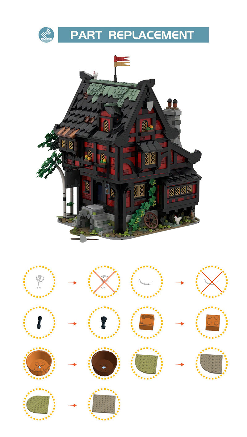 moc-111710 the crusader's inn - viking house series - 2927 pcs - 6