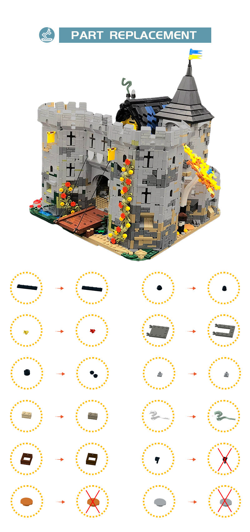 moc-113094 black falcon's fortress anno 2022 - 5812 pcs - 1