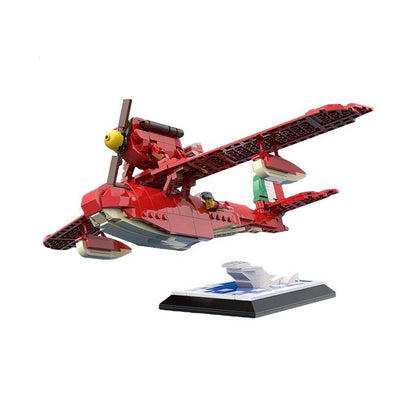 moc-116736 porco rosso savoia s21 1/28 - seaplane block model - 1