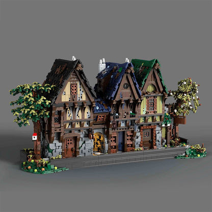 moc-117629 medieval modular street fantasy buildings - 5152 pcs - 2