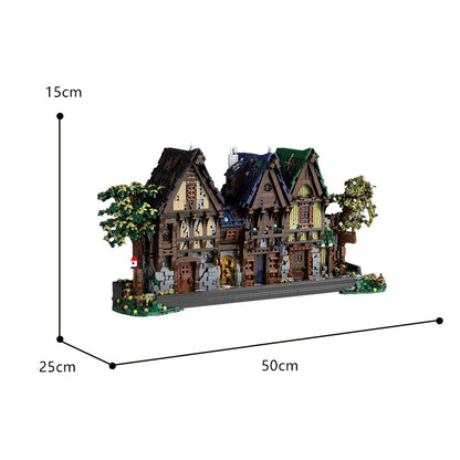 moc-117629 medieval modular street fantasy buildings - 5152 pcs - 9