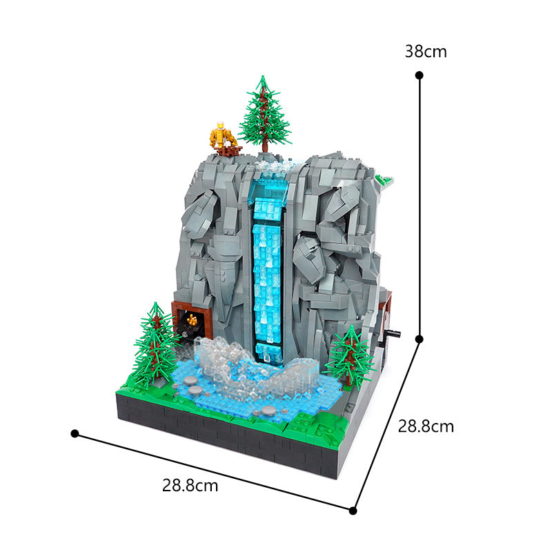 moc-117747 working waterfall - perfect addition to lego layout  - 2431 pcs - 3