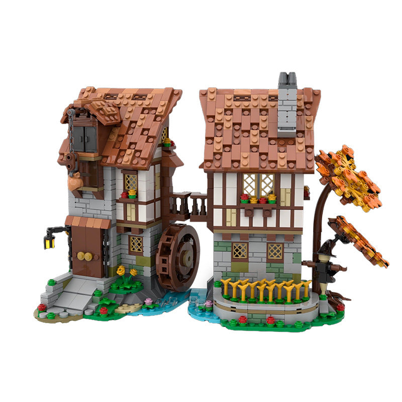 moc-119708 medieval watermill - 1235 pcs - 1