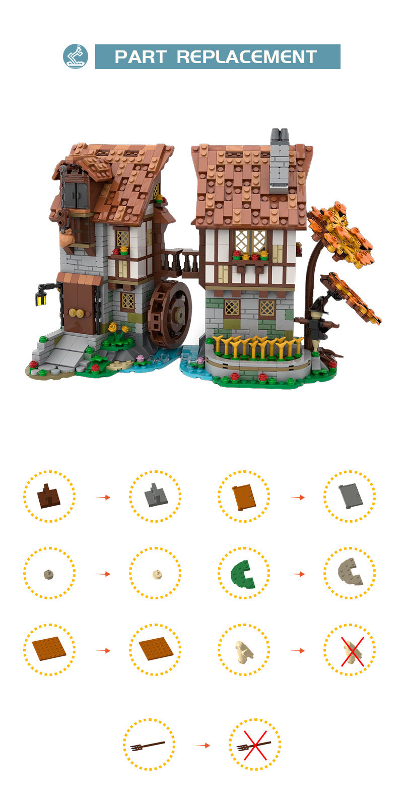 moc-119708 medieval watermill - 1235 pcs - 4