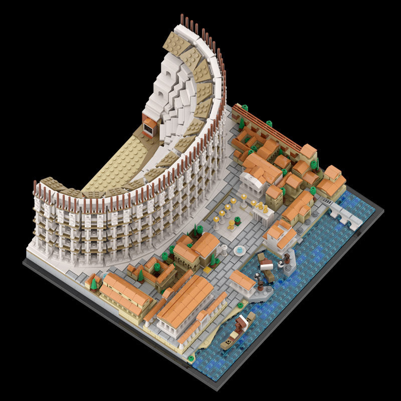 moc-123064 colosseum - lego compatible roman amphitheater set   3959 pcs - 7