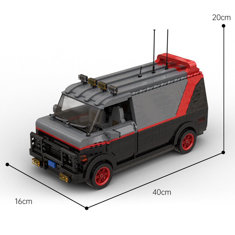 moc-123926 a-team gma van v.22 from the 80' telefim - 1521 pcs - 3