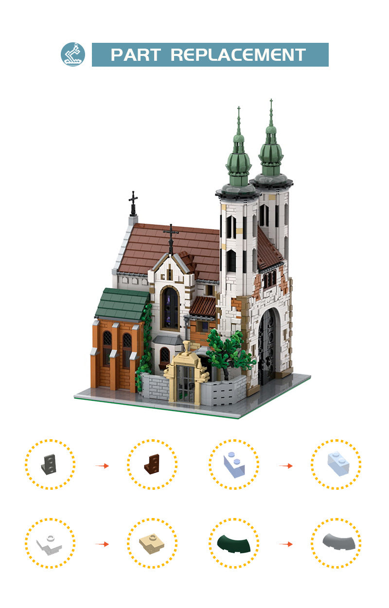 moc-124447 medieval andrew s church in cracow - 3056 pcs - 7