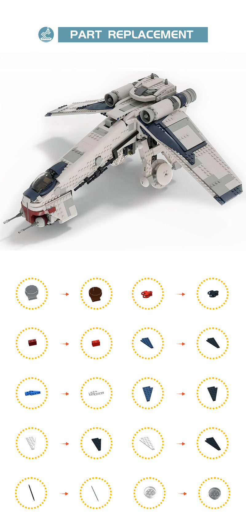 moc-124928 republic dropship v2 - 75337 at-te - star wars - 3