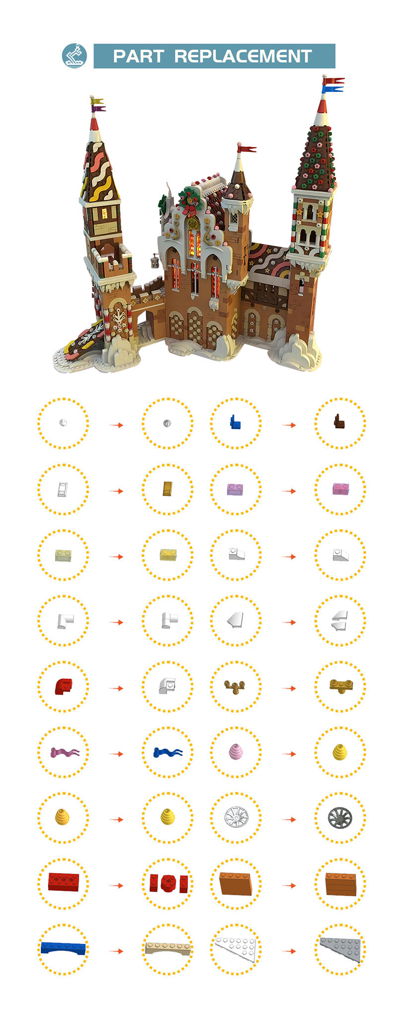 moc-130576 gingerbread castle - 3990 pcs - 4