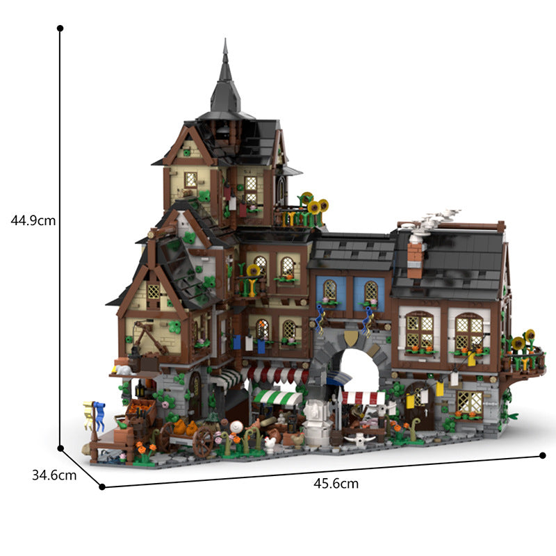 moc-134085 medieval town centre - 4698 pcs - 3