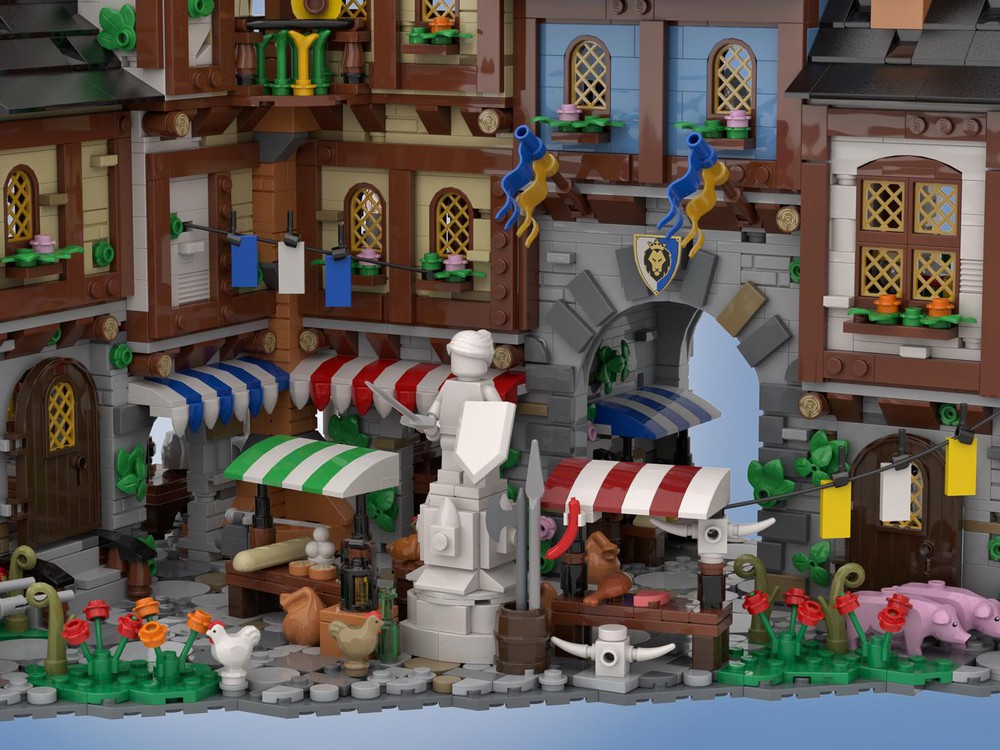 moc-134085 medieval town centre - 4698 pcs - 9