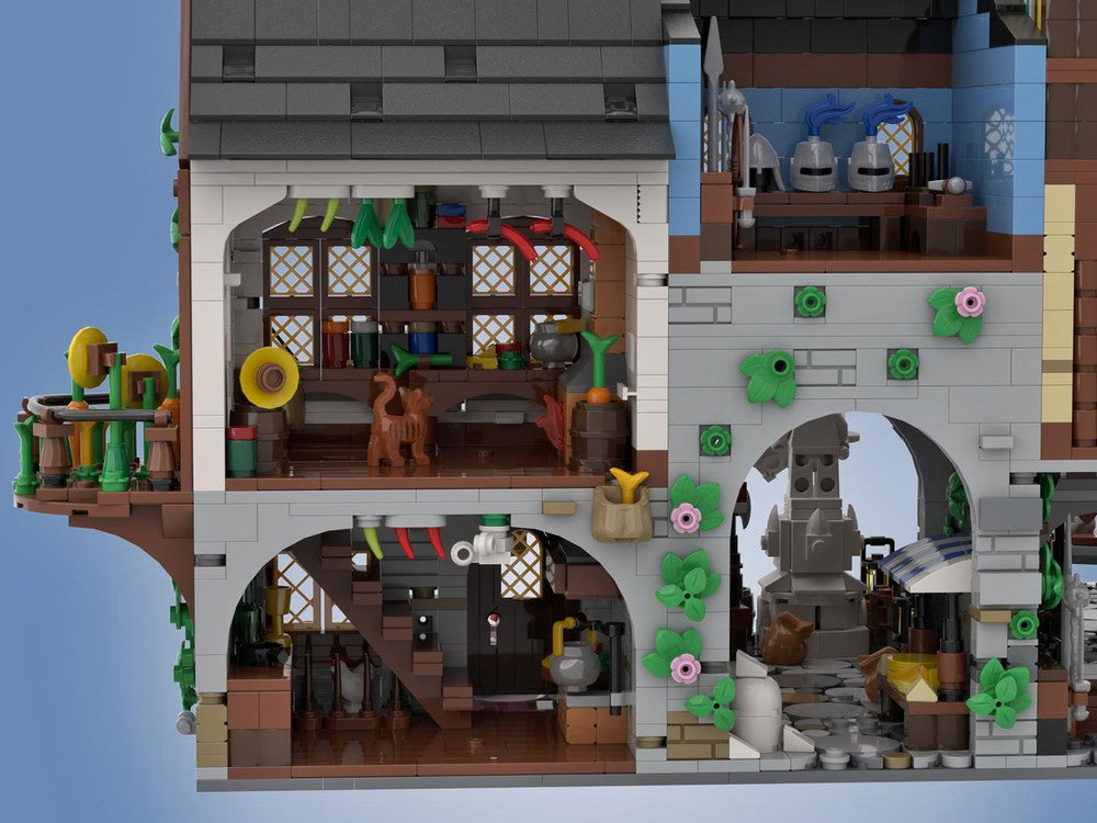 moc-134085 medieval town centre - 4698 pcs - 8