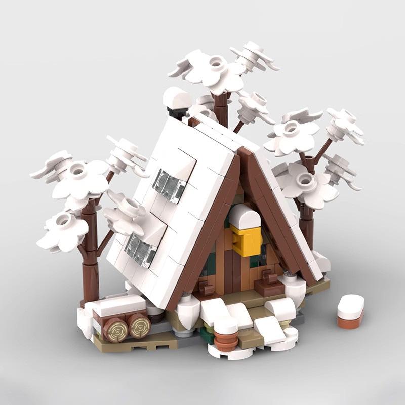 moc-135179 mini 21338 a-frame cabin - winter version - 329 pcs - 1