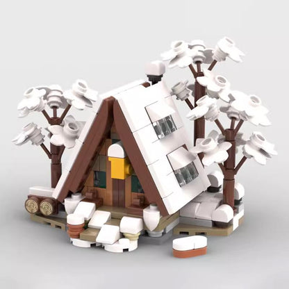 moc-135179 mini 21338 a-frame cabin - winter version - 329 pcs - 2