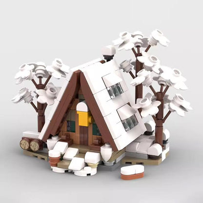 moc-135179 mini 21338 a-frame cabin - winter version - 329 pcs - 3