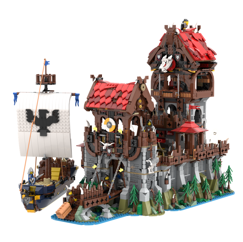 moc-136695 wolfpack tower & medieval ship classic castle - 6