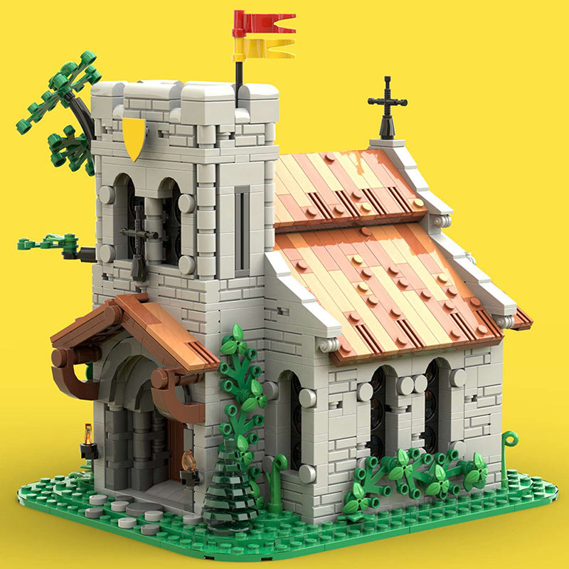 moc-153931 lion knights' church - 1457 pcs - 1