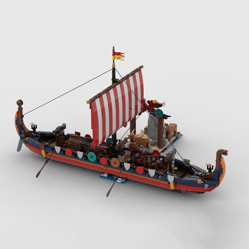 moc-160231 moc-163397 viking village & harbour ship - 2105 pcs - 2