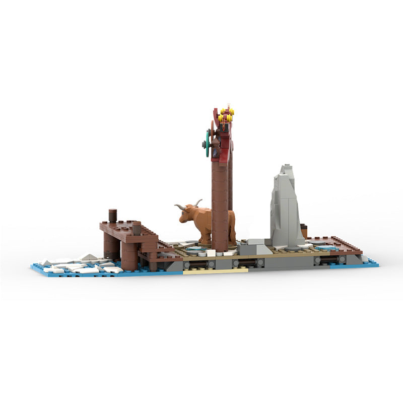 moc-160231 moc-163397 viking village & harbour ship - 2105 pcs - 3