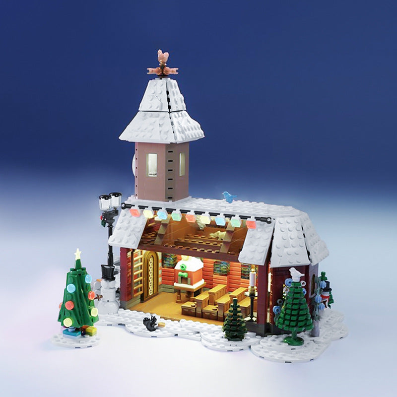 moc-167612 winter village chapel - 1409 pcs - 2