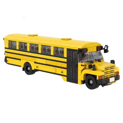 moc-177592 american style school bus block set - 635 pcs - 1