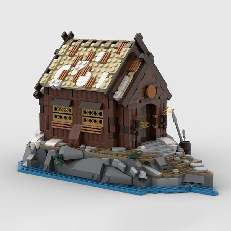 moc-190353 mead hall & campfire   viking village expansion 1068 pcs 2