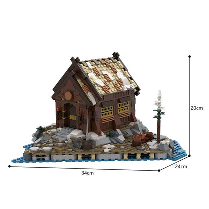 moc-190353 mead hall & campfire   viking village expansion 1068 pcs 4