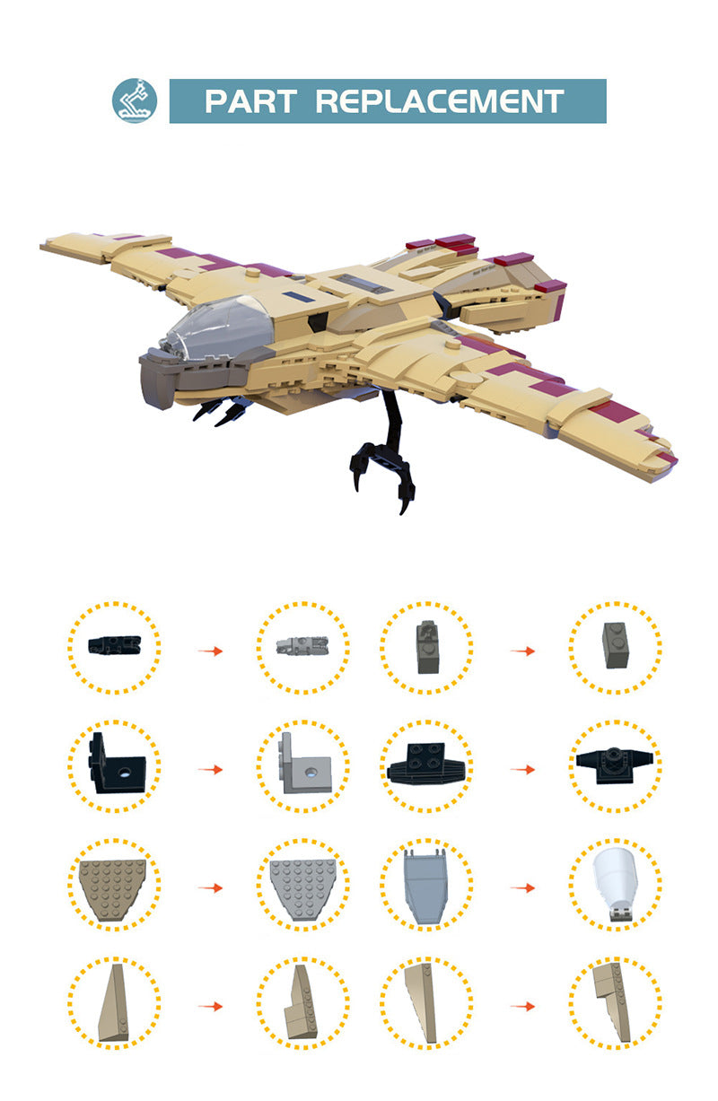 moc-25334 buck rogers hawk fighter (warhawk) - 586 pcs - 5