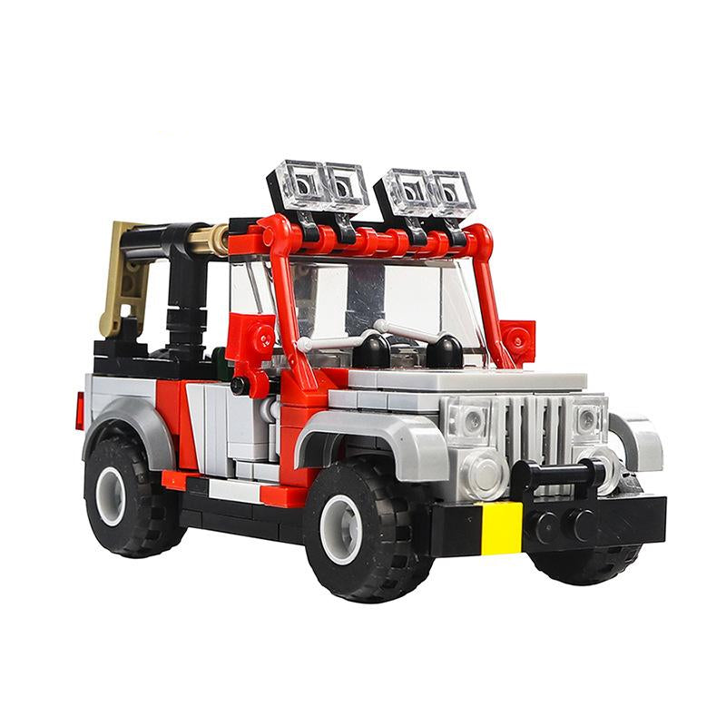 moc-25926 jurassic park staff jeep wrangler with safety bars - 1