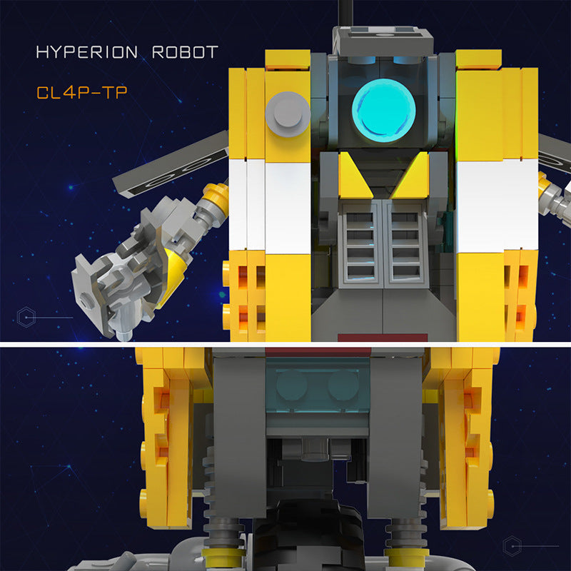 moc-26248 claptrap (cl4p tp)   borderlands hyperion robot - 645 pcs - 3