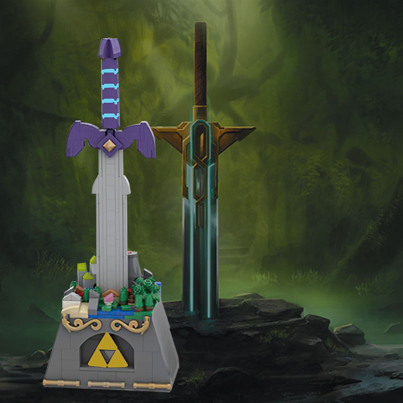 moc-36344 the master sword building set - zelda moc - 2