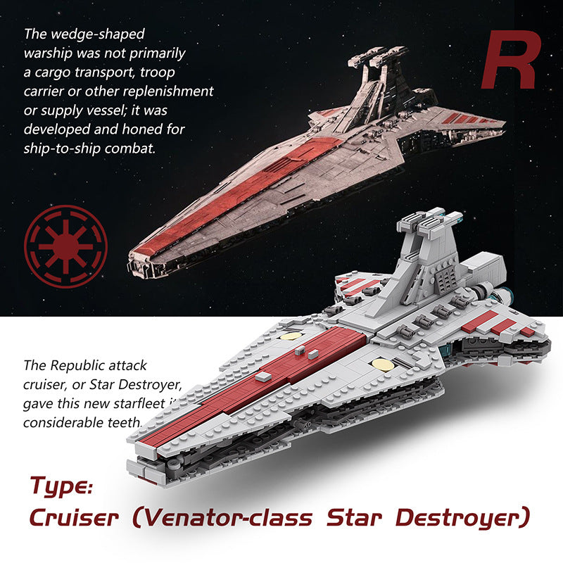 moc-37121 venator republic attack cruiser - star wars - 818 pcs - 4