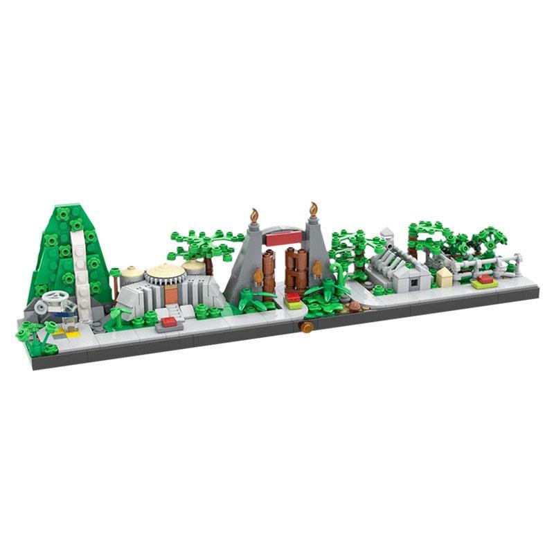 moc-38954 jurassic park skyline - architecture skyline series - 473 pcs - 1