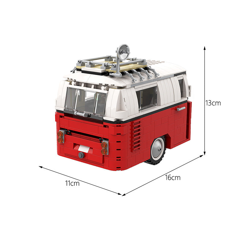 moc-46121 caravan / camping trailer for 10220 t1 bus - 896 pcs - 1