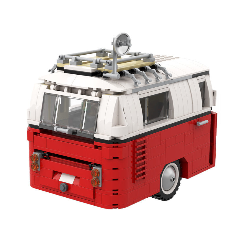 moc-46121 caravan / camping trailer for 10220 t1 bus - 896 pcs - 2