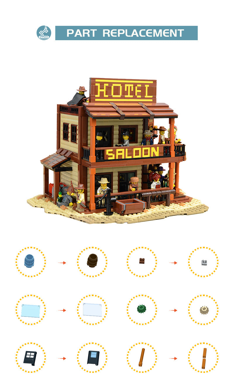 moc-51332 old west saloon hotel - 1991 pcs - 8