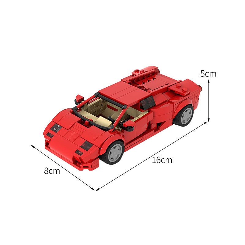 moc-53287 lamborghini diablo 6.0 - red car block set - 383 pcs - 3