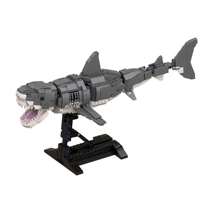 moc-54823 great white shark 1:11 scale model - 728 pcs - 1