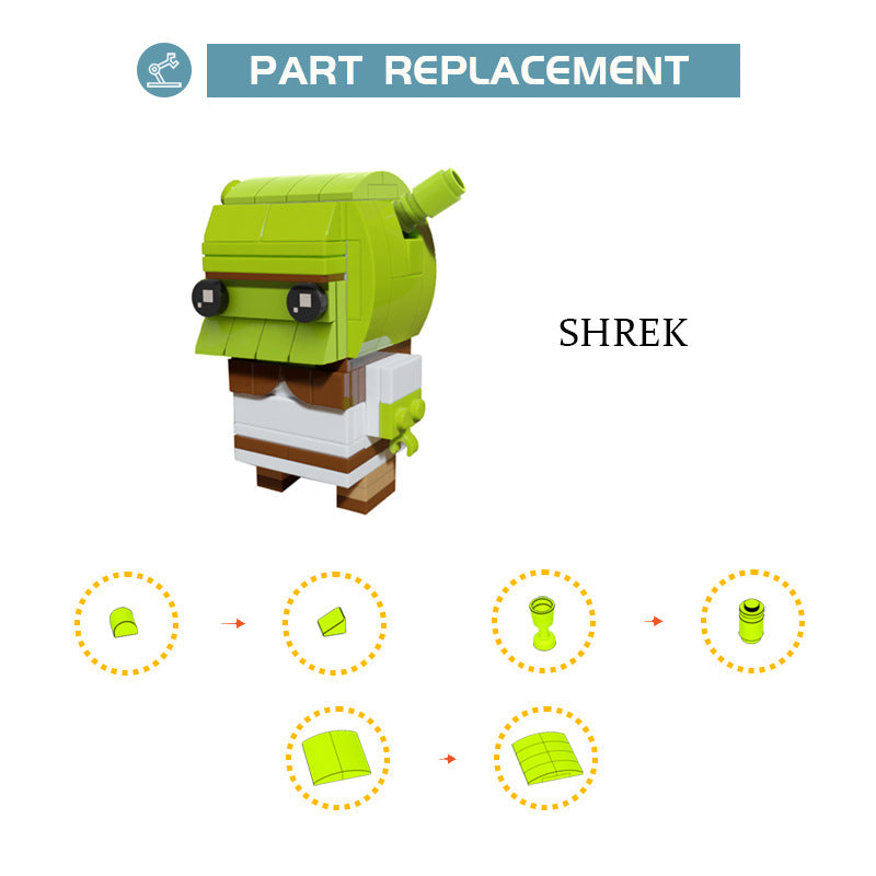 MOC-55337 Shrek Brickheadz - Custom Cartoon Character - 128 pcs - 3